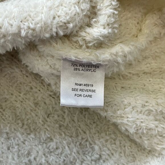 Cloud Chaser White Textured Knit Hoodie Sweater Size S - Picture 5 of 8